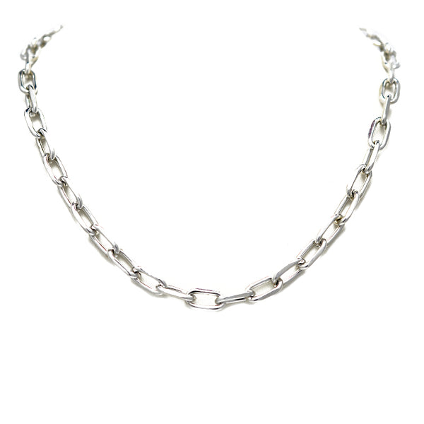 silver linked chain necklace