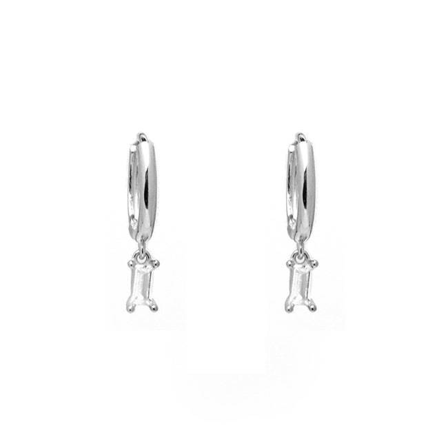 Sterling Silver Cz Dangle Earrings