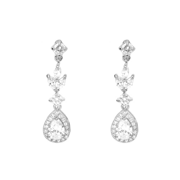 silver cz dangle earring