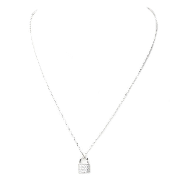 sterling silver lock necklace