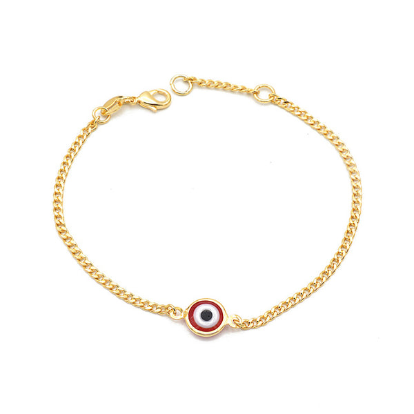 Gold Filled Evil Eye Chain Bracelet 