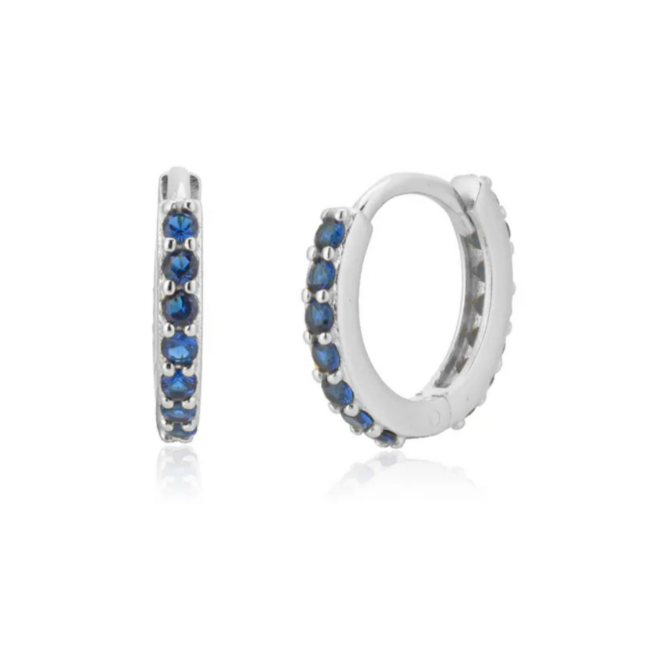 Sterling Silver Cubic Zirconia Huggie Hoop Earring