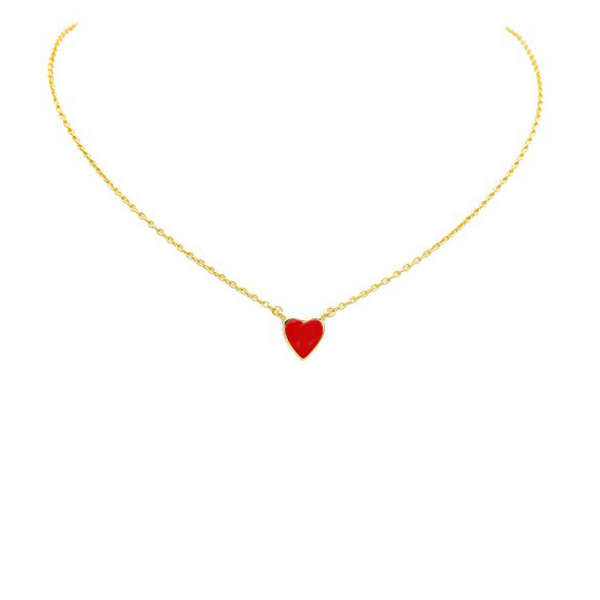 Sterling Silver Gold Plated Heart Pendant Necklace