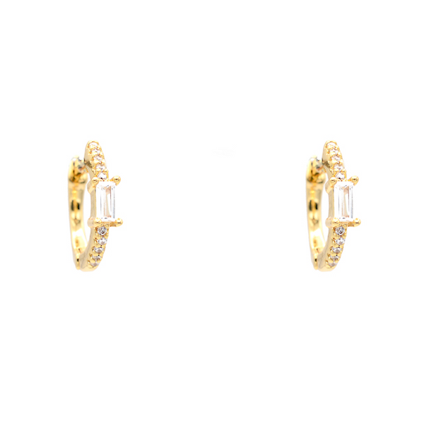 Gold Filled Cubic Zirconia Hoop Earring