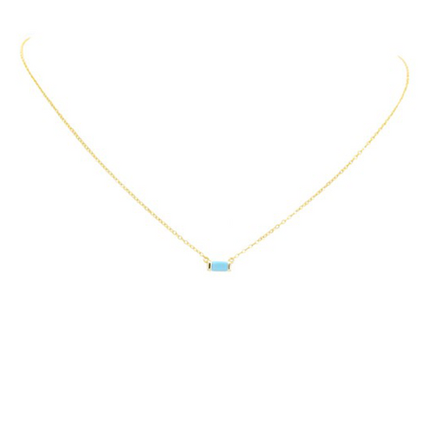 Sterling Silver Gold Plated Turquoise Pendant Necklace