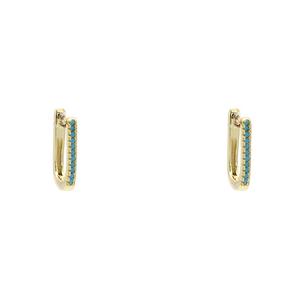 Sterling Silver Gold Plated CZ Hoop Earrings