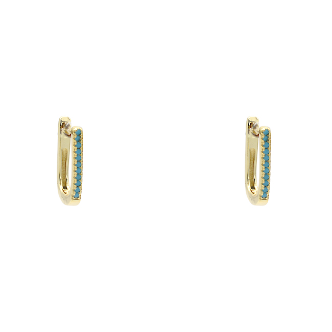 Sterling Silver Gold Plated CZ Hoop Earrings