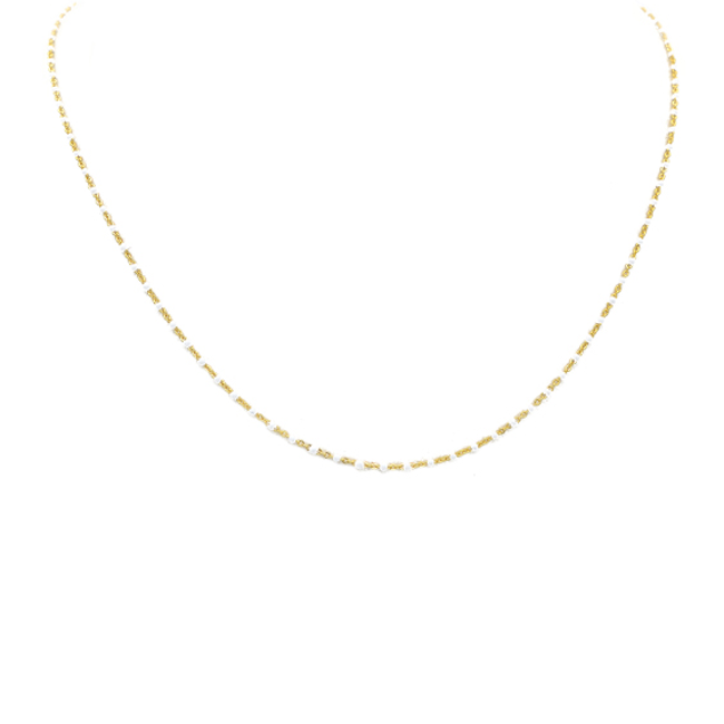 Sterling Silver Gold Plated Beaded Necklace
