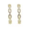 Gold Cubic Zirconia Chain Link Hoop Earrings