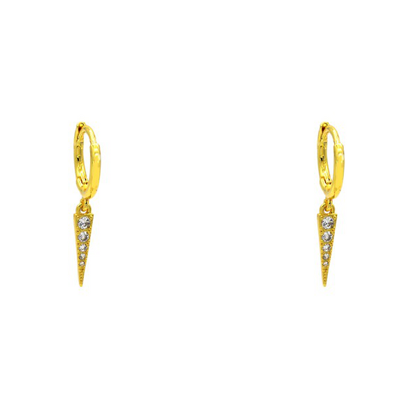 Gold Cubic Zirconia Spike Dangle Earring