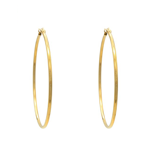 Gold Filled Thin Hollow Hoop Earrings