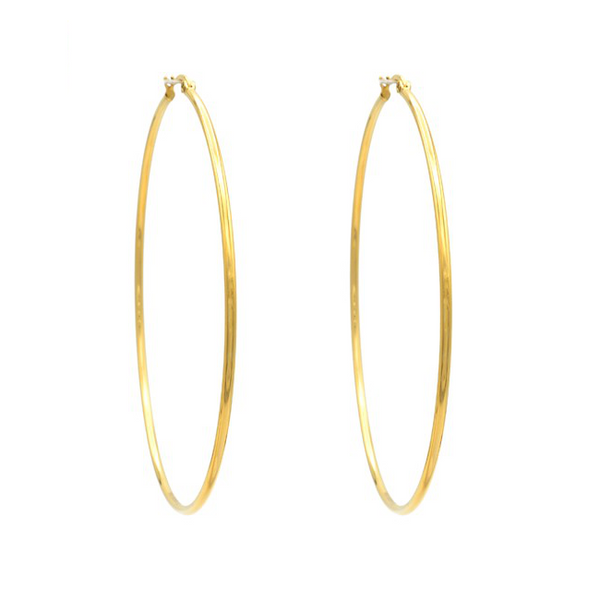 Gold Filled Thin Hollow Hoop Earrings