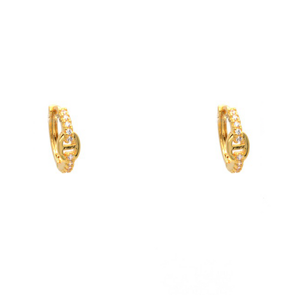 Gold Filled CZ Huggie Earring