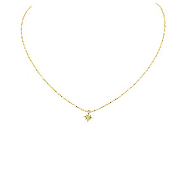 Sterling Silver Gold Plated Starburst Pendant Necklace