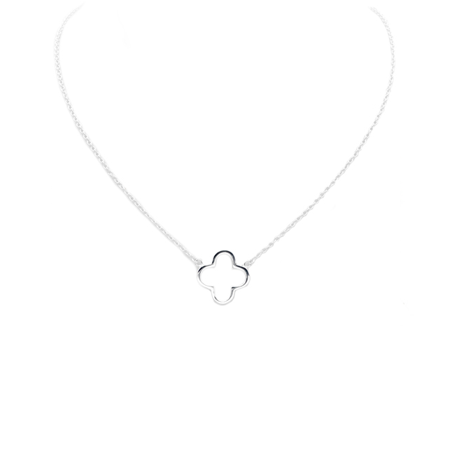 Sterling Silver Open Clover Pendant Necklace