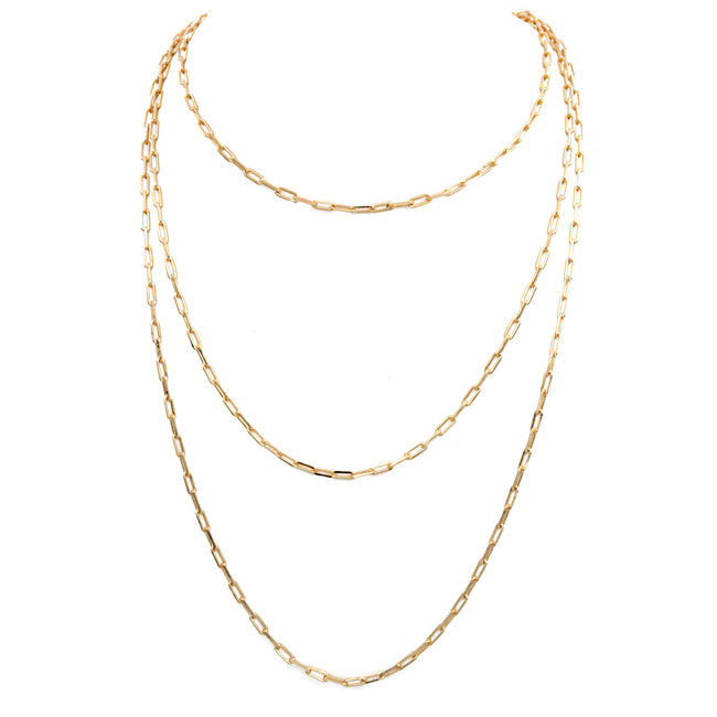 – Layered Necklace Gold Jewelry Fashion Strand Multi Filled H&R
