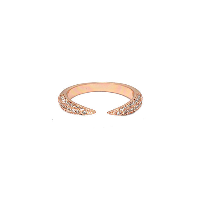Rose Gold CZ Adjustable Ring