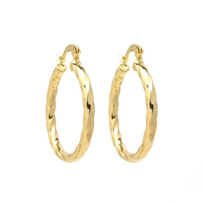Gold Filled Hollow Hoop Earrings