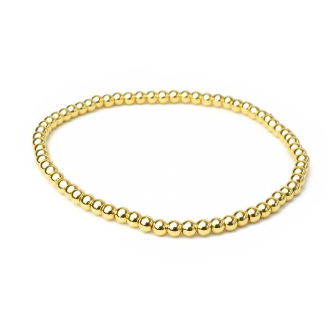 gold plated beaded stretch bracelet 