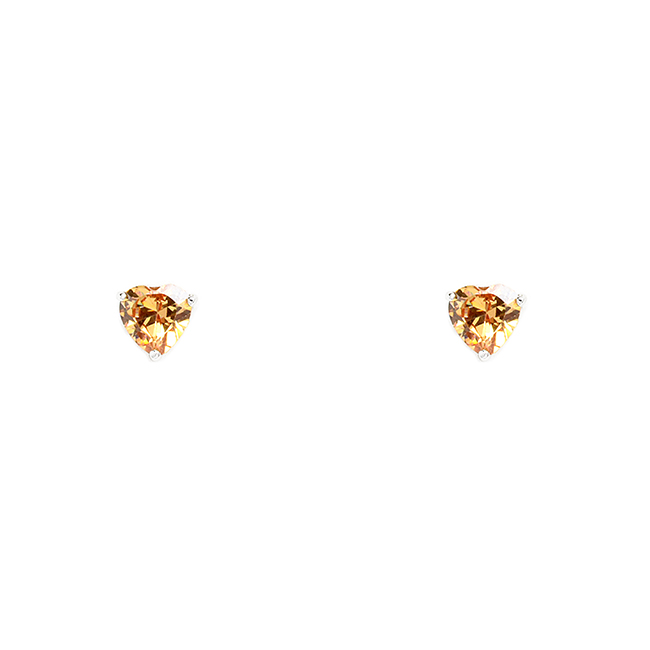 Sterling Silver and Topaz Cubic Zirconia Post Earrings