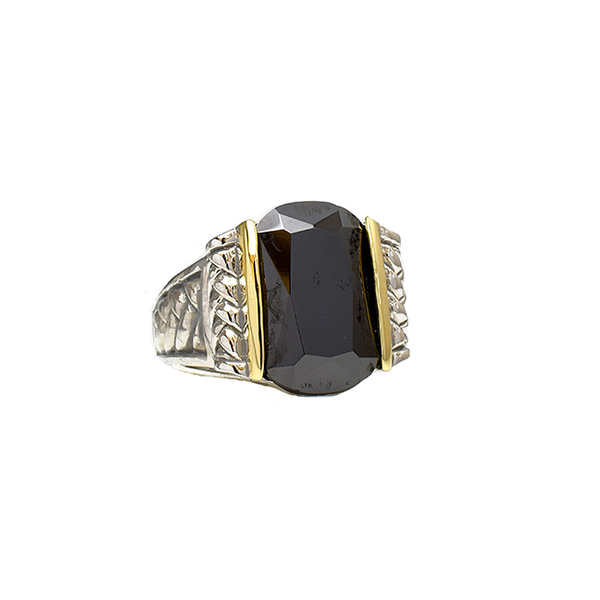 Two Tone Cubic Zirconia Statement Ring