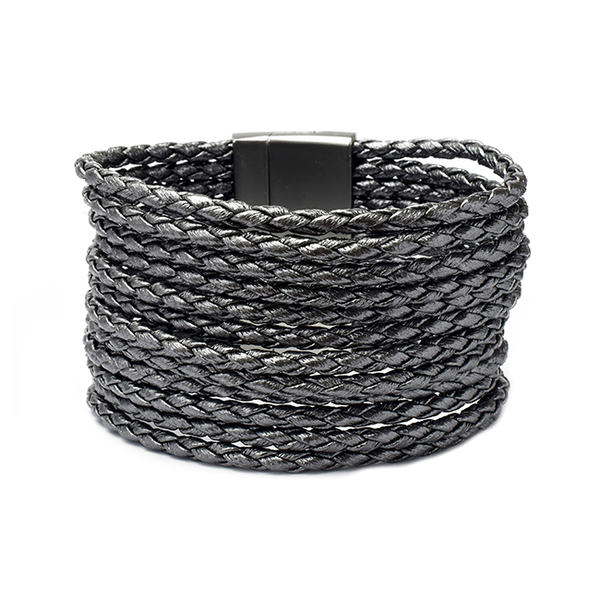 Multi Strand Leather Magnetic Bracelet