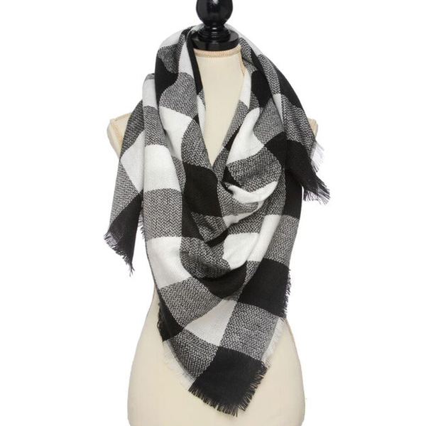 Gingham Check Square Scarf