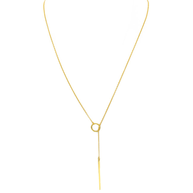 Sterling Silver Gold Plated Lariat Necklace