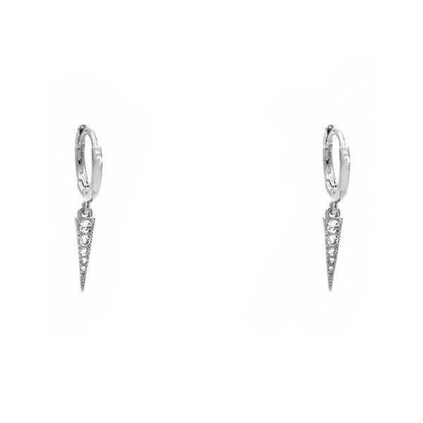 Silver Cubic Zirconia Spike Dangle Earring