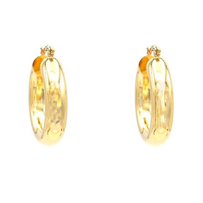 1.75" Gold Filled Hollow Hoop Earrings
