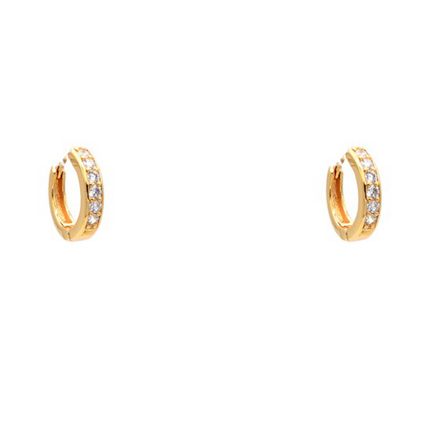 Gold Filled Cubic Zirconia Huggie Earrings